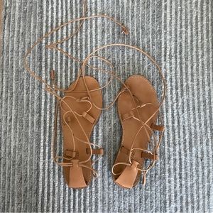 Madewell The Boardwalk Lace-Up Sandal - Desert Camel - Size 7